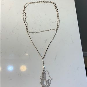 Stella & Dot Bronze Bead Tassel Necklace